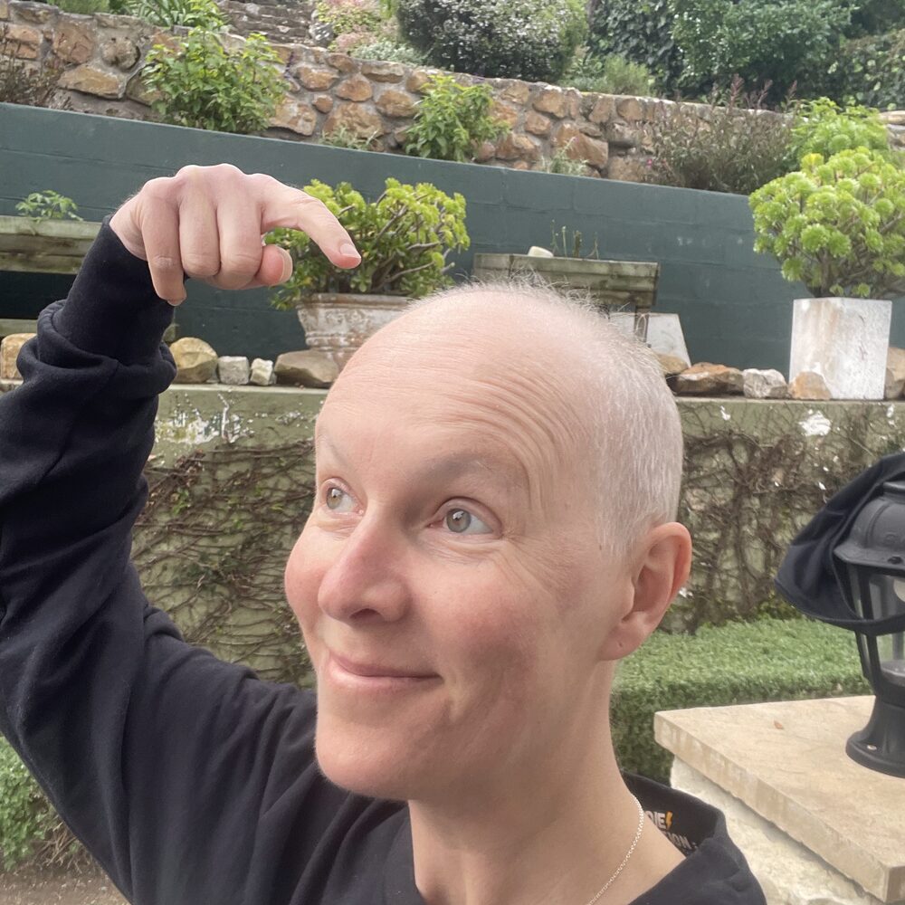 Celebrating the first signs of hair regrowth in the garden